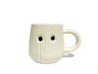 Ceramic Mushroom White Mug with Lid