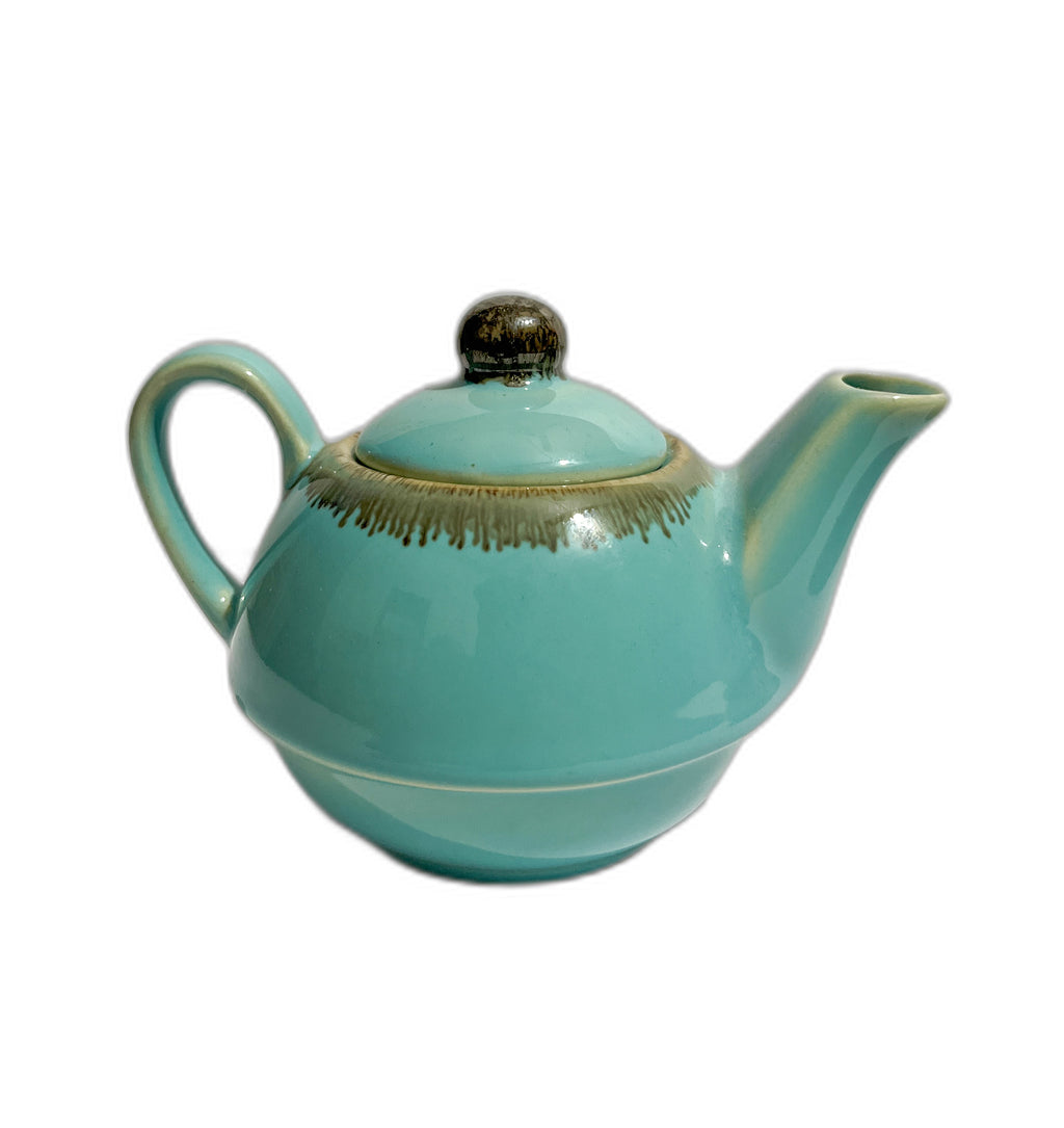 Blue Ceramic double decker Teapot for One – Small Tea Pot & Cup Set