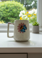 Mug en céramique 3D papillon – Blanc