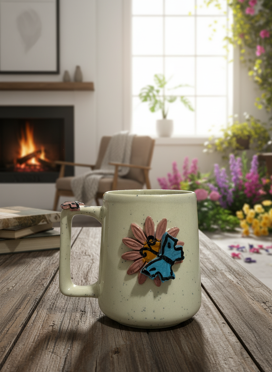 Butterfly 3D Ceramic Mug – White