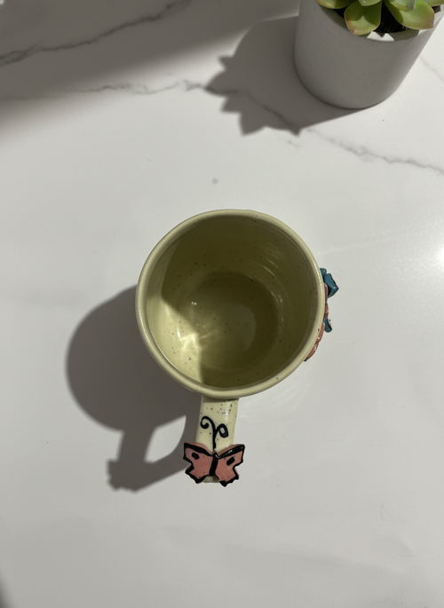 Butterfly 3D Ceramic Mug – White