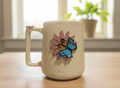 Butterfly 3D Ceramic Mug – White