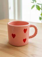 Pink Red-Heart Ceramic Mug
