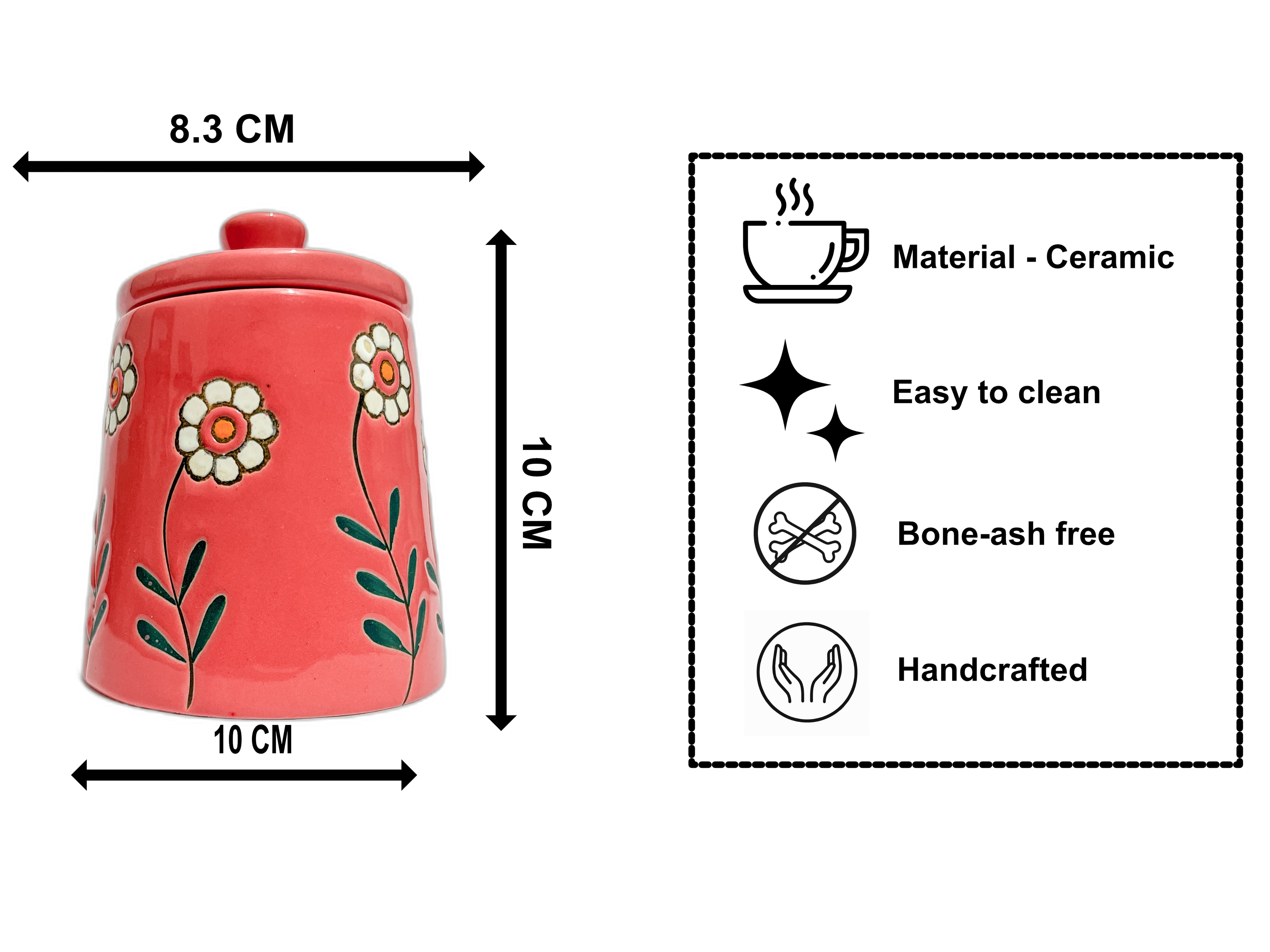 Floral Ceramic Pickle Jar – 500 ml