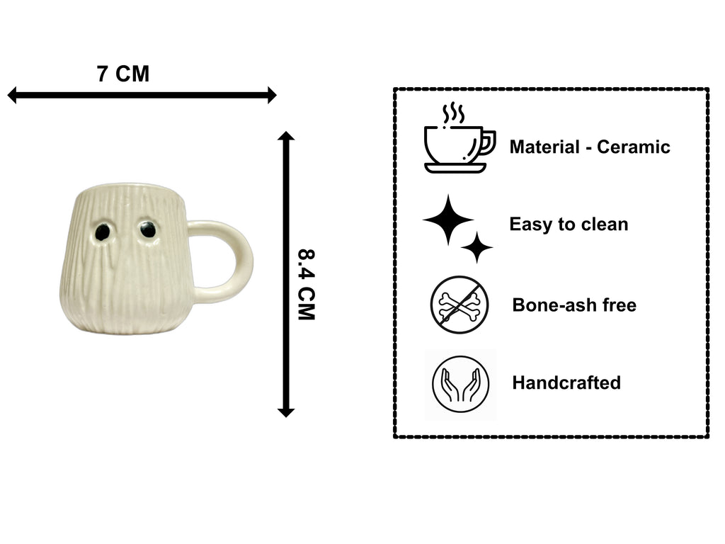 Ceramic Mushroom White Mug with Lid